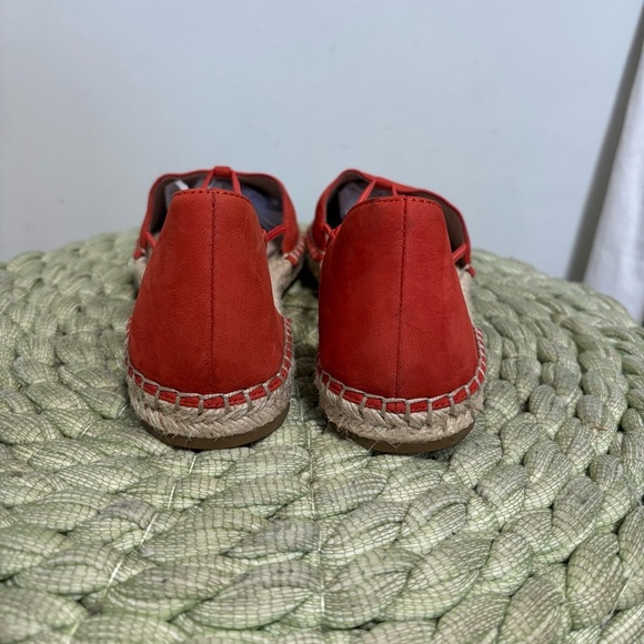 Eileen Fisher Lee Tangelo Orange Tumbled Nubuck D’Orsay Espadrille Flats NWOB - Picture 8 of 13